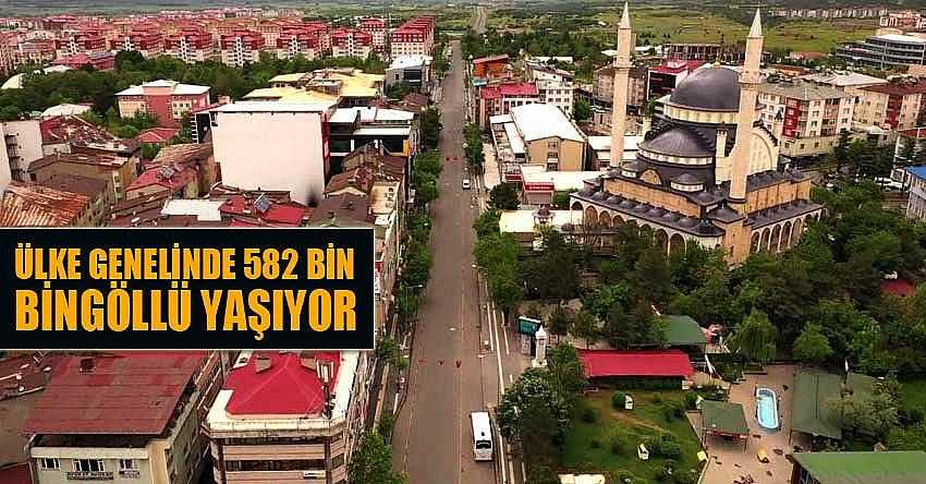 ÜLKE GENELİNDE 582 BİN BİNGÖLLÜ YAŞIYOR