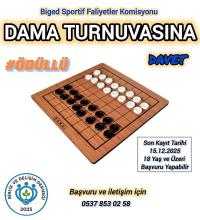 BİGED’den Dama Turnuvası Duyurusu