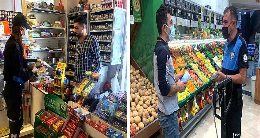 POLİSLERDEN ESNAFA ZİYARET